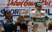 Italian driver Michele Alboreto win at the 1983 US Grand Prix in Detroit