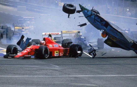 Mauricio Gugelmin's March Collides With Thierry Boutsen Williams 1989 French Grand Prix