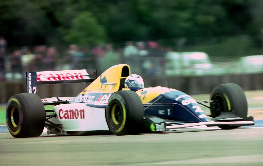 Alain Prost - Williams FW15C during practice for the 1993 British Grand Prix