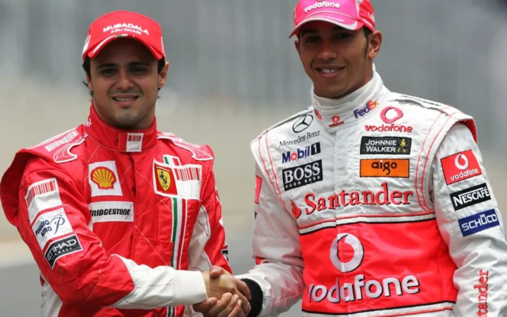 Felipe Massa and Lewis Hamilton 2008 Brazilian Grand Prix