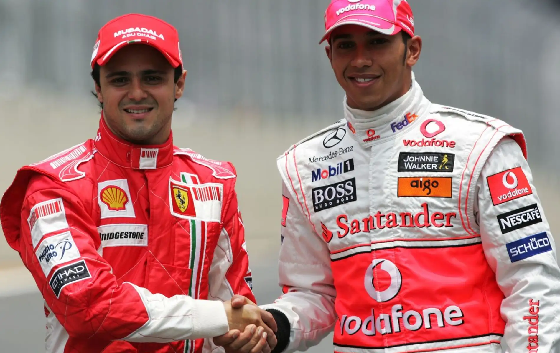 Felipe Massa and Lewis Hamilton 2008 Brazilian Grand Prix