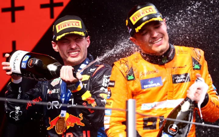 Max Verstappen and Lando Norris Podium 2024 Emilia Romagna Grand Prix