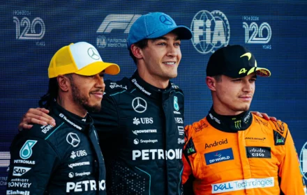 George Russell (P1) Lewis Hamilton (P2) Lando Norris (P3) 2024 British Grand Prix Qualifying