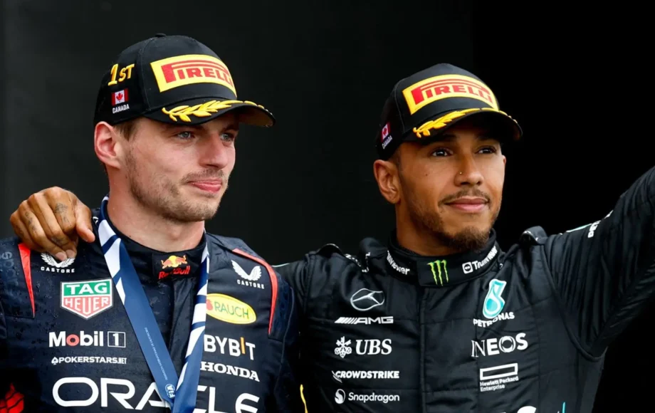 Max Verstappen and Lewis Hamilton Podiums