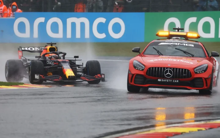 Spa 2021 Max Verstappen Behind Safety Car