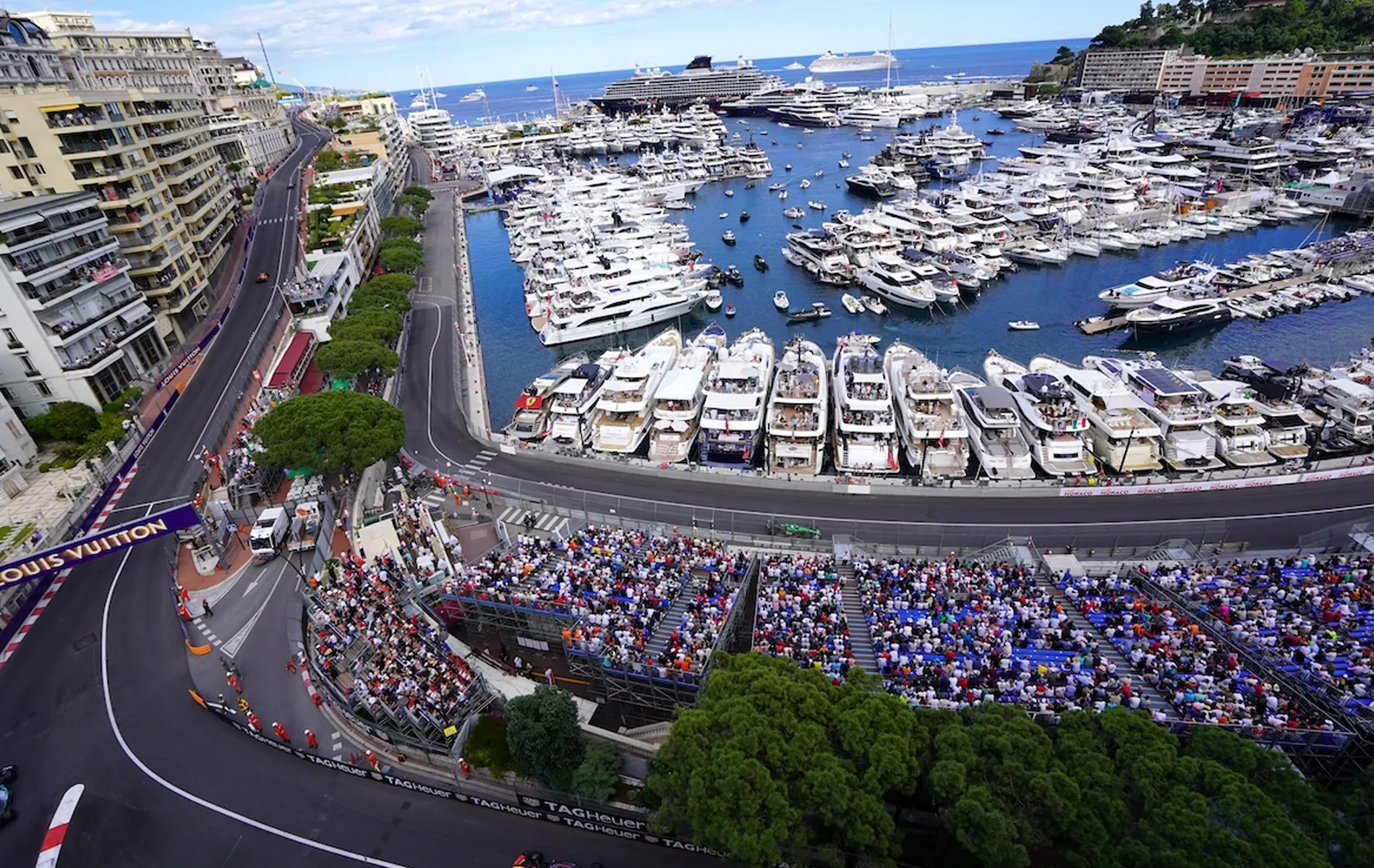 Monaco harbour and grandstands