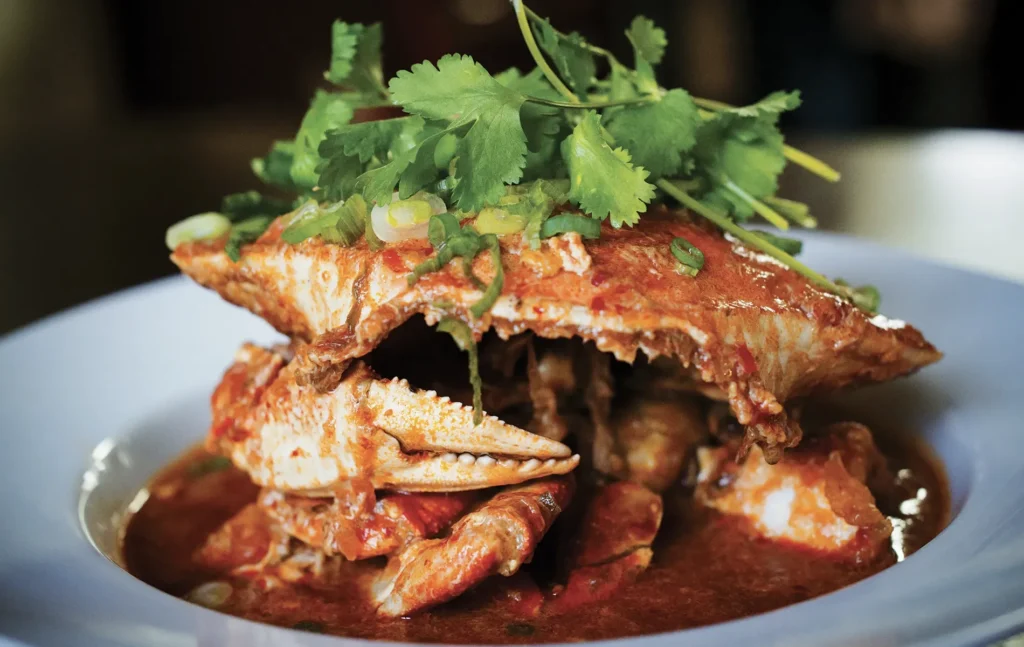 Singapore hawker centre and chilli crab