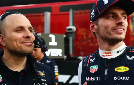 Lambiase (left, with Verstappen) will join McLaren in 2028