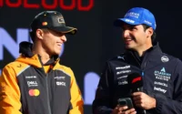Lando Norris McLaren and Carlos Sainz Williams Share a Laugh