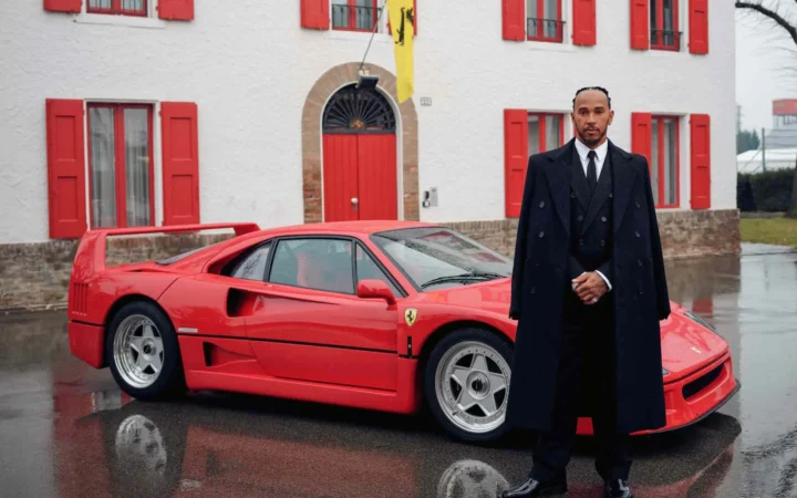 Hamilton marks his first day as a Ferrari driver.