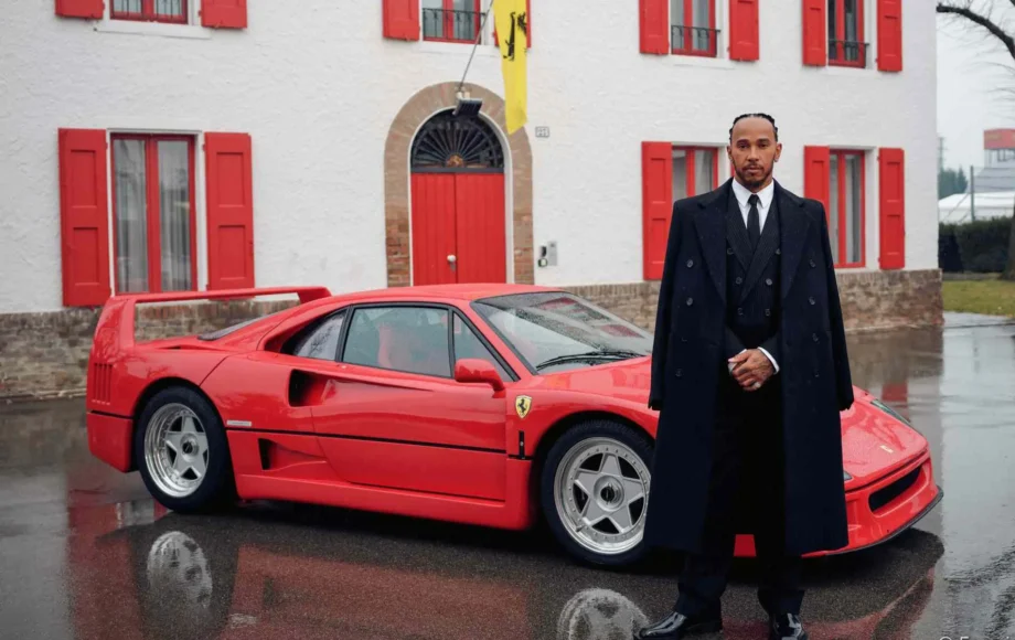 Hamilton marks his first day as a Ferrari driver.